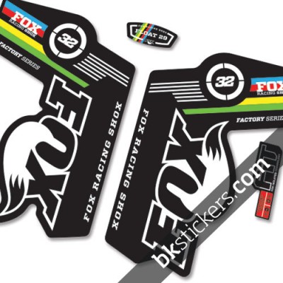 Fox 32 World Cup Stickers kit Black Forks - bkstickers.com