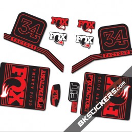 Fox Factory 34 2016 stickers kit Black Forks - red - Bkstickers.com