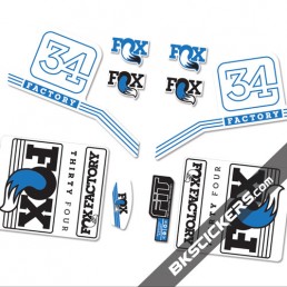 Fox Factory 34 2016 stickers kit White Forks - blue - bkstickers.com
