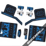 Fox Factory 40 2016 stickers kit Black Forks - Blue - Bkstickers.com