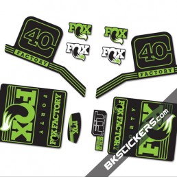 Fox Factory 40 2016 stickers kit Black Forks - green - Bkstickers.com