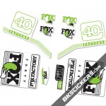 Fox Factory 40 2016 stickers kit White Forks - green