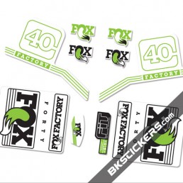 Fox Factory 40 2016 stickers kit White Forks - green