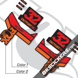 Fox 32 SC Factory Series Decals Kit Black Forks - bkstickers.com