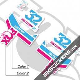 Fox 32 SC Factory Series Decals Kit White Forks - bkstickers.com