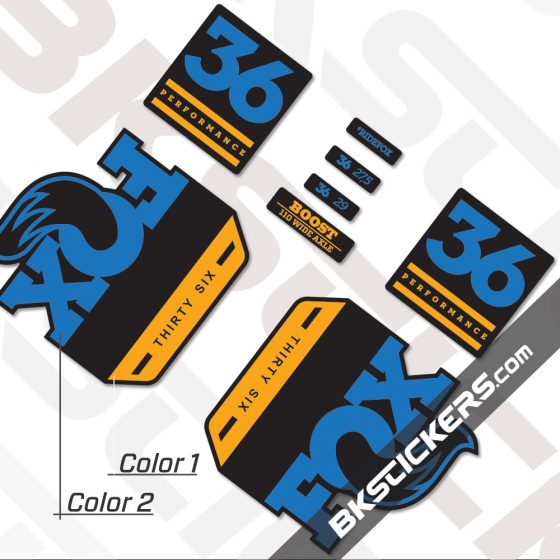 fox-36-performance-blue FOX 36 Performance 2019 Decals Black Forks - bkstickers.com
